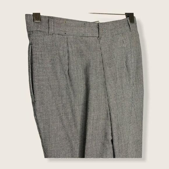 Vintage 90s Nordstrom Academia Houndstooth Wool Trouser Pants Small - Picture 6 of 16